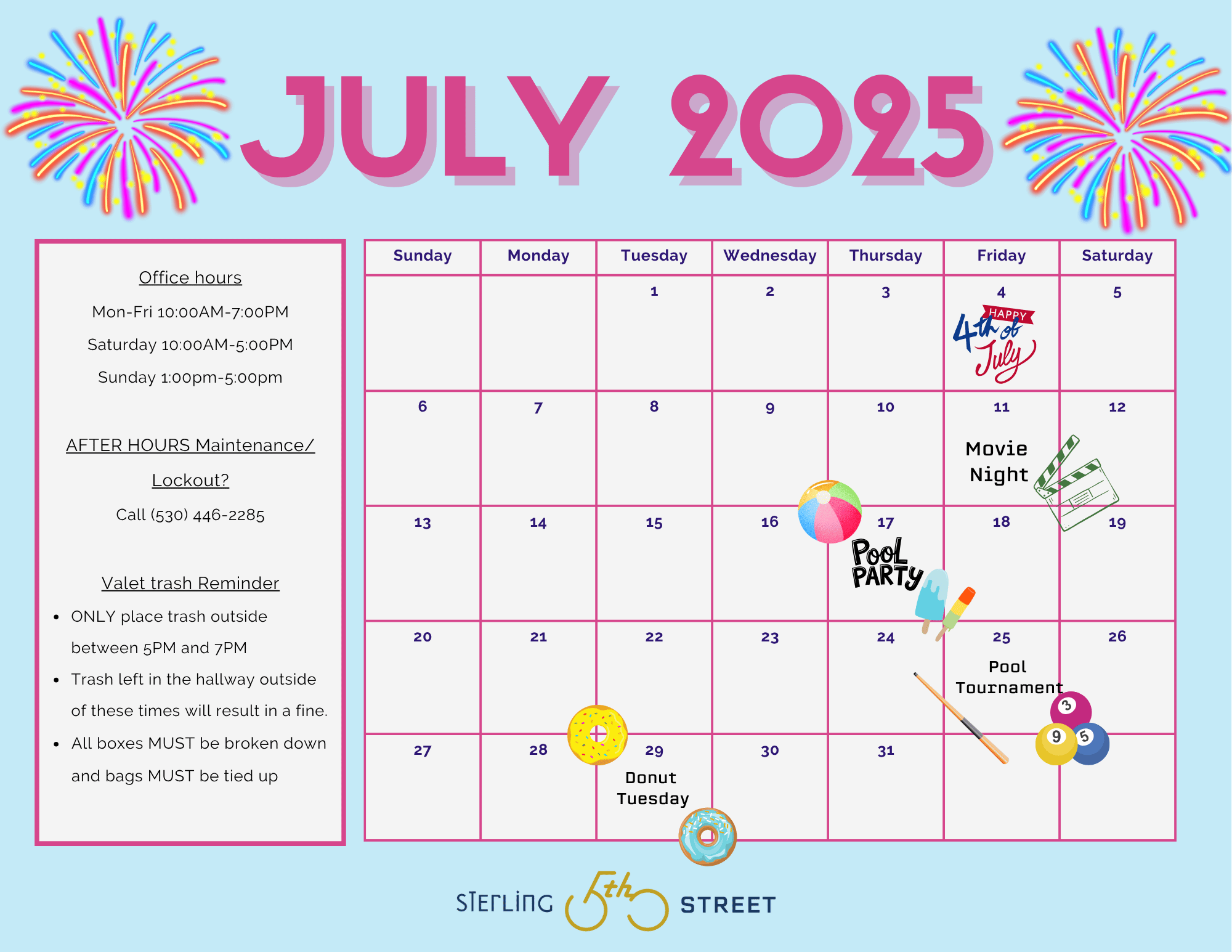 July Event Calendar
